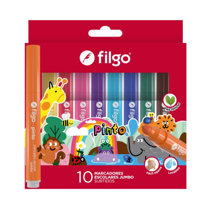 Marcadores Filgo Pinto Jumbo Caja X 10 Colores