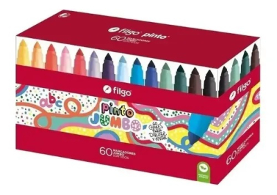 Marcadores Filgo Pinto Jumbo Caja X 60 Colores