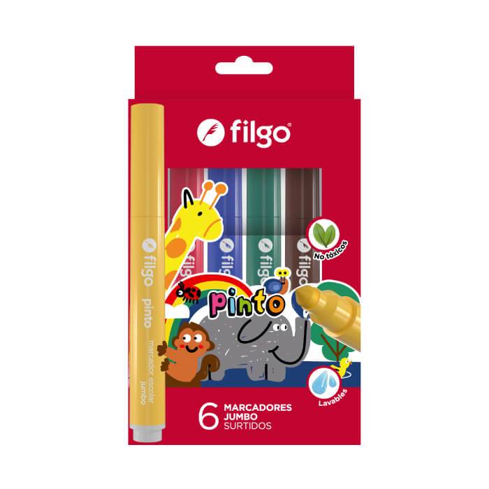 Marcadores Filgo Pinto Jumbo Caja X 6 Colores