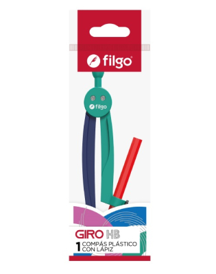 Compás Plástico Filgo Giro C/Lápiz
