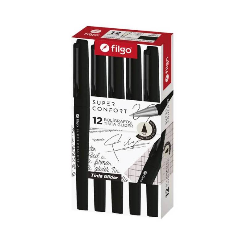 Boligrafo Filgo Confort 0.7Mm Tinta Glider Negro