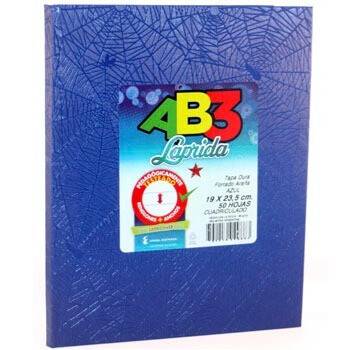 Cuaderno Laprida Ab3 Forrado Azul T/D 50 Hjs Cuadriculado