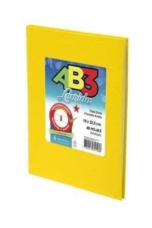 Cuaderno Laprida Ab3 Forrado Amarillo T/D 50 Hjs Rayado