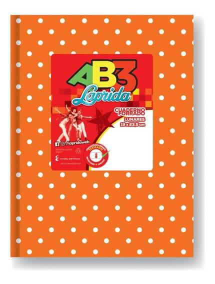 Cuaderno Laprida Ab3 Lunares Naranjat/D 50 Hjs Rayado