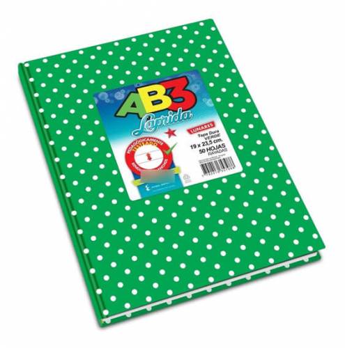 Cuaderno Laprida Ab3 Lunares Verde T/d 50 Hjs Rayado 