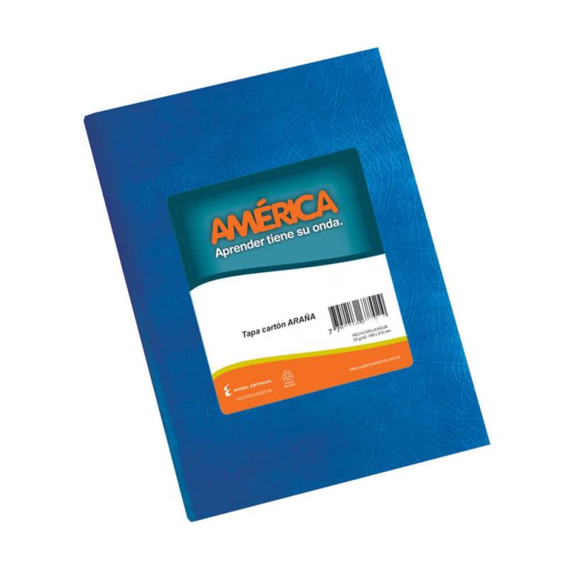 Cuaderno América T/C Forrado Azul 82 Hjs Rayado
