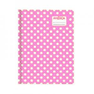 Cuaderno América T/C Lunares Rosa 42 Hjs Rayado