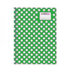 Cuaderno América T/C Lunares Verde 42 Hjs Rayado