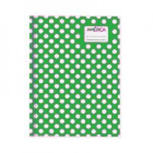Cuaderno América T/C Lunares Verde 42 Hjs Rayado