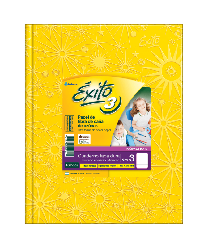Cuaderno Éxito 19X24 Forrado T/D 48 Hjs Rayado Amarillo