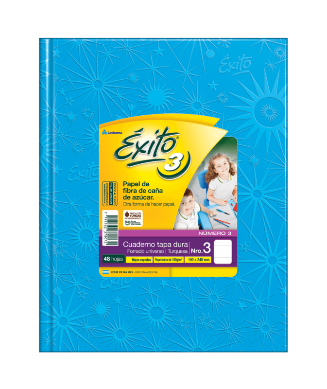 Cuaderno Éxito 19X24 Forrado T/D 48 Hjs Rayado Celeste