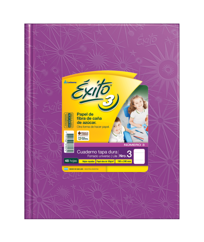 Cuaderno Éxito 19X24 Forrado T/D 48 Hjs Rayado Lila