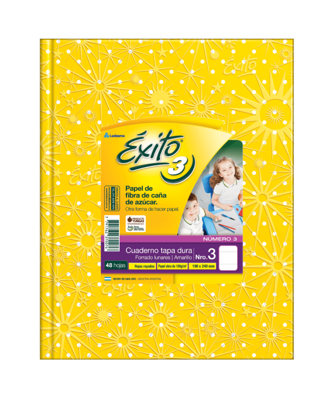 Cuaderno Éxito 19X24 Lunares T/D 48 Hjs Rayado Amarillo