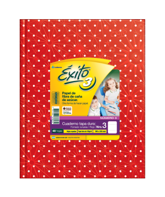 Cuaderno Éxito 19X24 Lunares T/D 48 Hjs Rayado Rojo