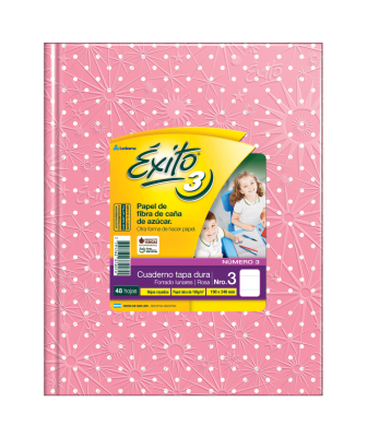 Cuaderno Éxito 19X24 Lunares T/D 48 Hjs Rayado Rosa