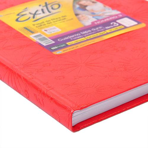 Cuaderno Éxito 19X24 Forrado Td 100 Hjs Cuad Rojo