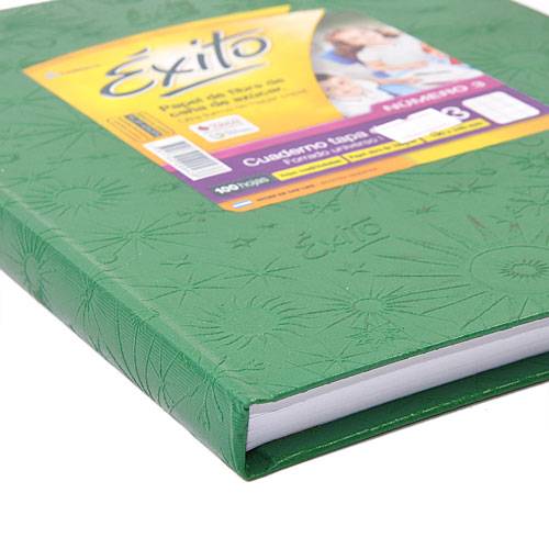 Cuaderno Éxito 19X24 Forrado Td 100 Hjs Cuad Verde