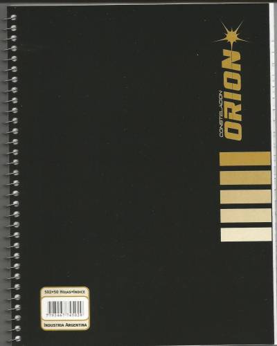 Cuaderno Orion T/f C/índice C/esp X 84 Hjs  842