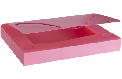 Caja Archivo C/Elast Oficio 4 Cm Polip Lama Pastel Rosa Dc403  