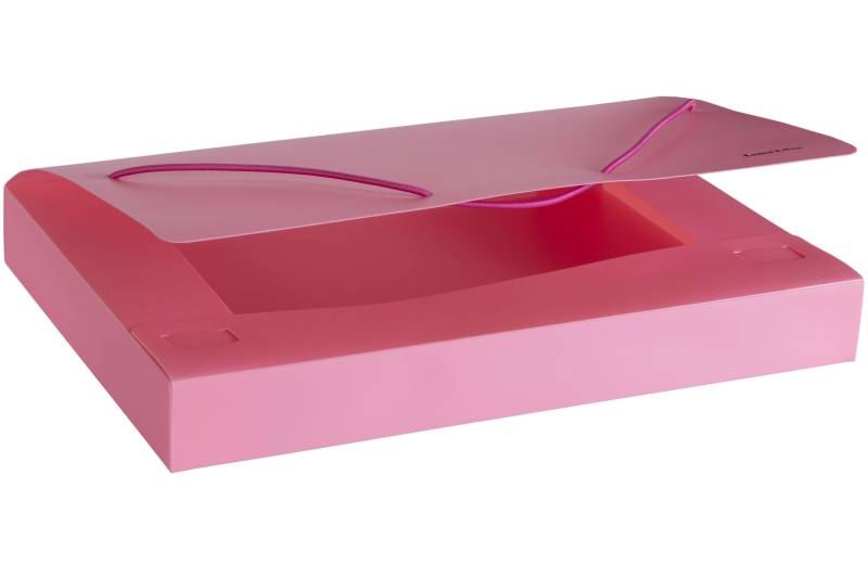 Caja Archivo C/Elast Oficio 4 Cm Polip Lama Pastel Rosa Dc403