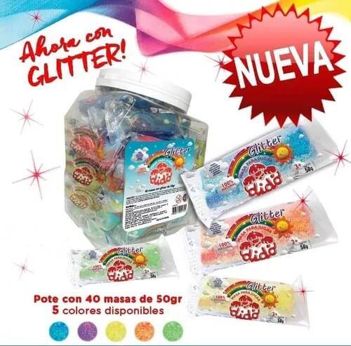 Masa P/Modelar Diver Dido Repuesto 50Gr Glitter Pote X 40 Unid