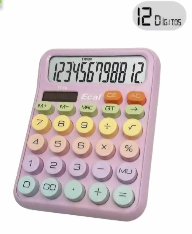 Calculadora Ecal Tc88 12 Digitos Rosa