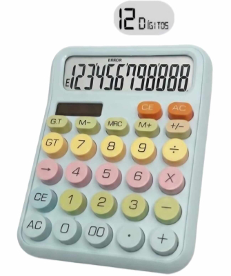 Calculadora Ecal Tc89 12 Digitos Celeste