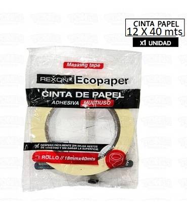 Cinta De Papel 12Mm X 40Mts Rexon En Bolsa