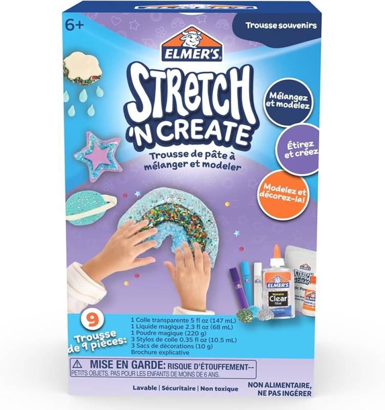Masa Slime Elmers Stretch Create Keepsakes Kit 9 Ct 04746