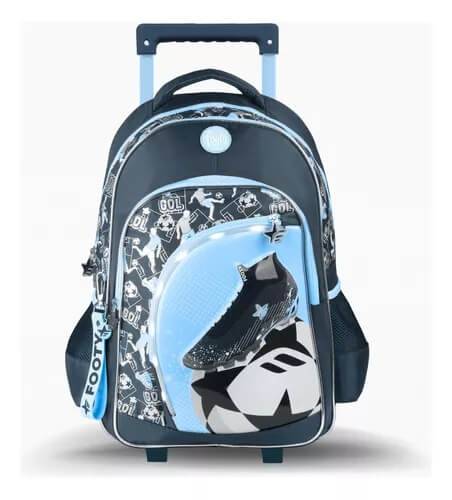 Mochila Footy C/Carro F3241 Futbol Botin Celeste 18 C/Led