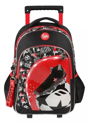 Mochila Footy C/Carro F3241 Futbol Botin Rojo 18 C/Led