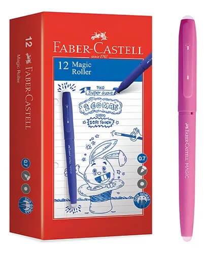 Lapicera Roller Faber Magic Borrable Cuerpo Rosa