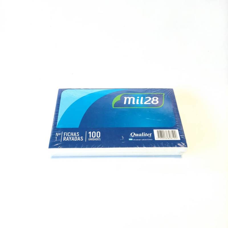 Fichas Mil28 Rayadas N° 1 Paq X 100
