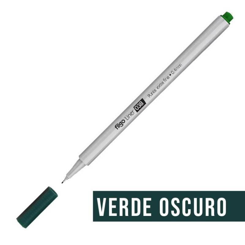 Microfibra Filgo 038 Line 0.4Mm Verde Osc Caja X 10 Unid