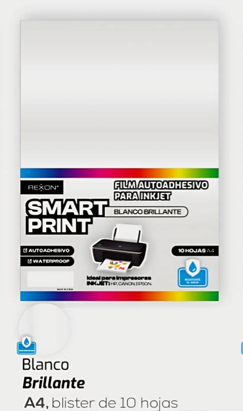 Film Autoadhesivo Blanco Brillante A4 X 10 Unid