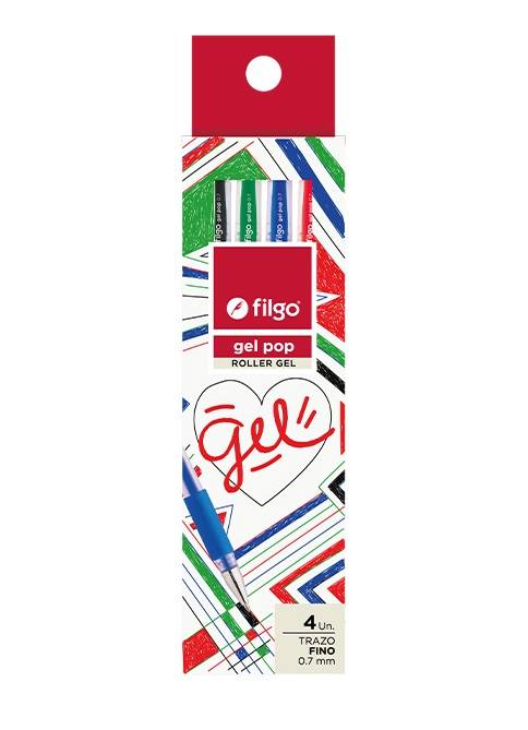 Boligrafo Filgo Pop Gel X 4 Colores En Estuche