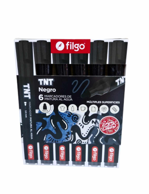 Marcadores Filgo Tnt 3.0 Al Agua Caja X 6 Negro