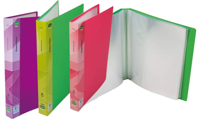 Carpeta A4 C/Folios X 10 T/Plast Lama Fm10P Verde/Pupura/Rosa