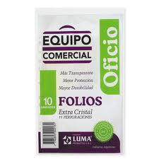 Folio Luma Oficio X 10 Polipropileno Equipo Comercial