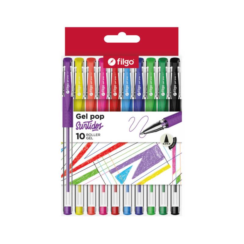 Boligrafo Filgo Pop Gel X 10 Colores En Estuche