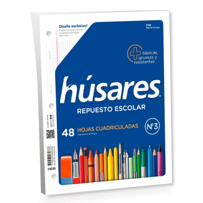 Repuesto Husares N°3 X 48 Hjs Cuadriculado