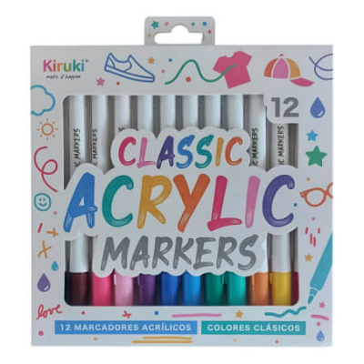Marcadores Kiruki Acrilico X 12 Colores 