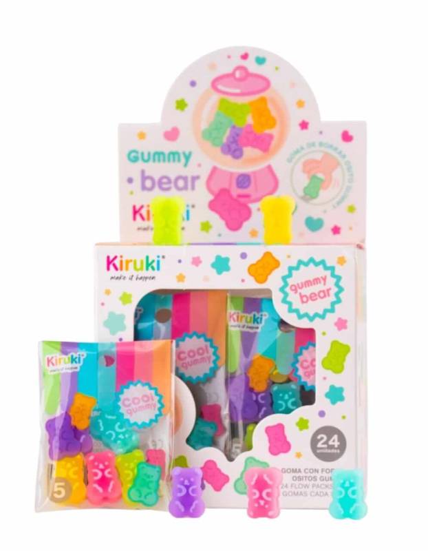 Goma De Borrar Kiruki Candy Bags Bears Caja X 24 Un