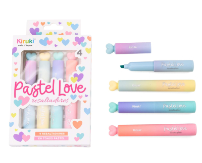 Resaltador Kiruki Pastel Love X 4 Unid