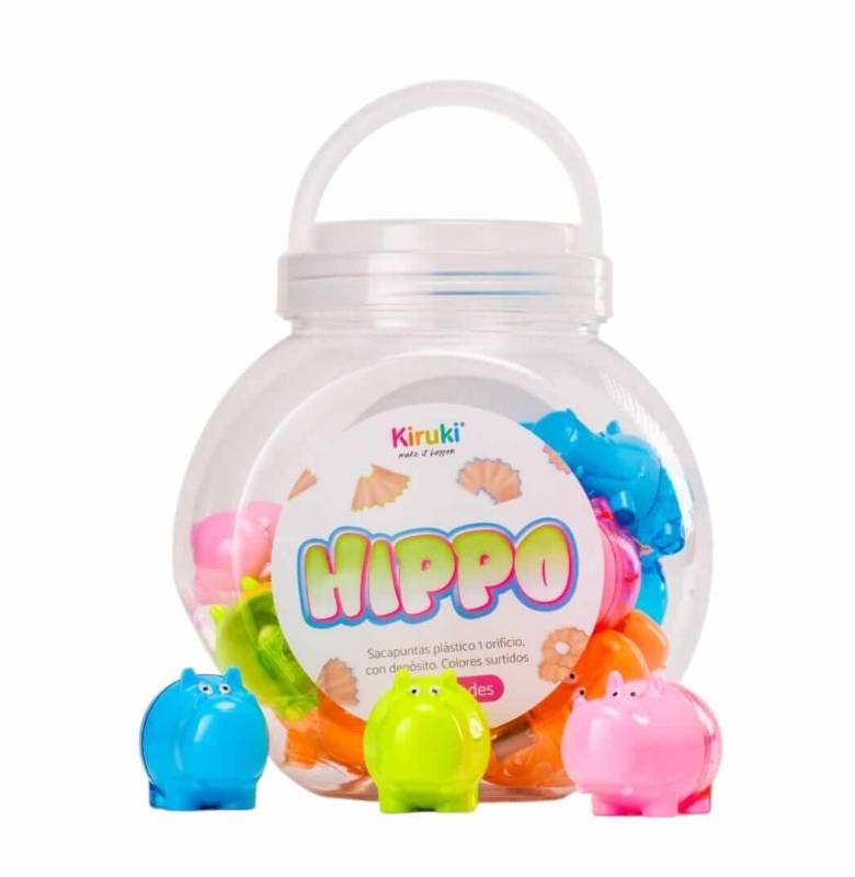 Sacapuntas Plástico Kiruki Hippo C/Depósito X 20 Un