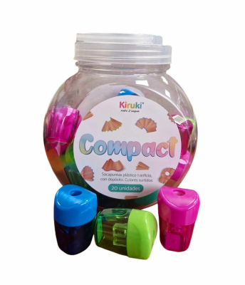 Sacapuntas Plástico Kiruki Compact C/Depósito X 20 Un 