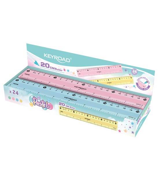 Regla Escolar 20 Cm Keyroad Pastel Caja X 24 Un Kr972537