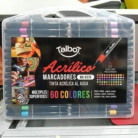 Marcadores Talbot Acrílico Estuche X 60 Colores