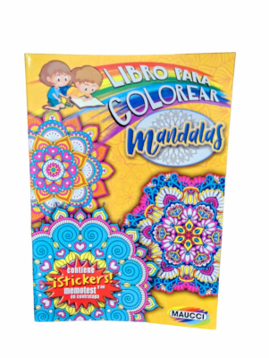 Libro Para Colorear Mandalas Con Stickers Y Memotest
