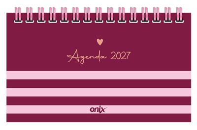 Agenda Onix 2027 C/Esp Pocket Lines 2 Bordo/Rojo Semanal Ag27D011